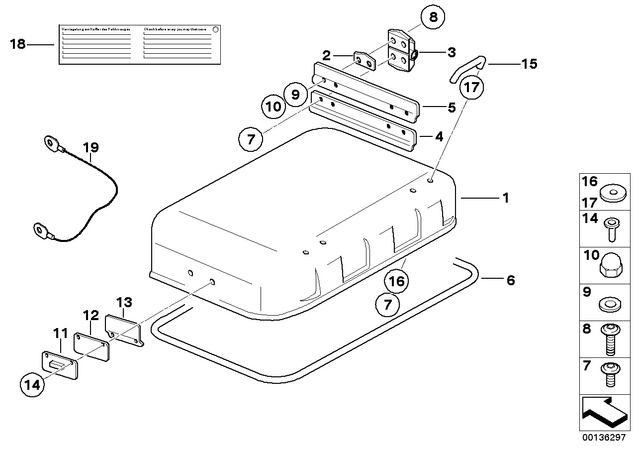 71607688305 - : Holding Strap Kit, Aluminum Case - L=543Mm for BMW-Motorrad Image