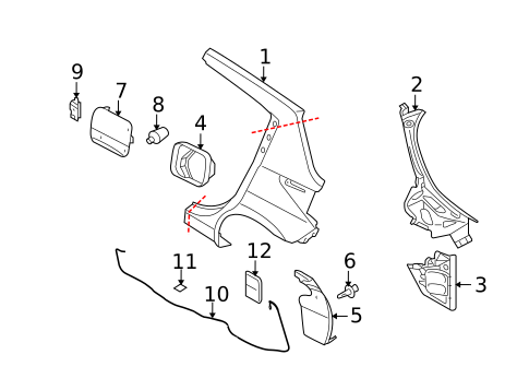 Quarter Panel & Components for 2009 Nissan Versa #1