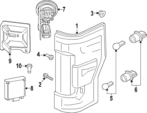 Tail Lamps for 2024 Ford F-350 Super Duty #0