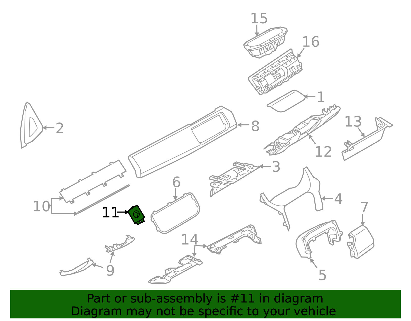 2015-2019 Land Rover Range Rover Evoque Switch Bezel LR072766