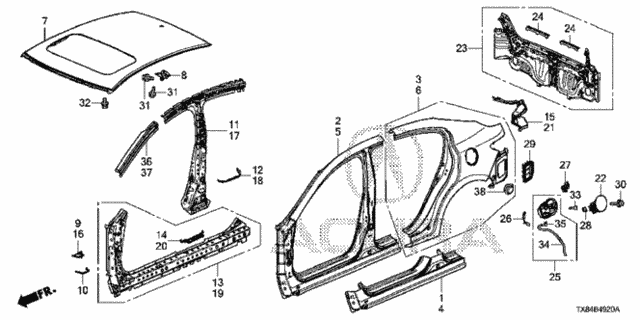 Outer Panel - Rear Panel for 2013 Acura ILX #0