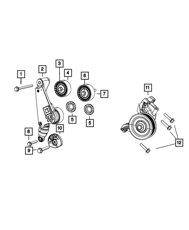 4627052AA - Cooling: Tensioner Support Bracket for Mopar Image
