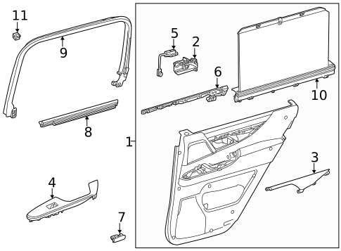 Interior Trim - Rear Door for 2023 Lexus LX600 #1