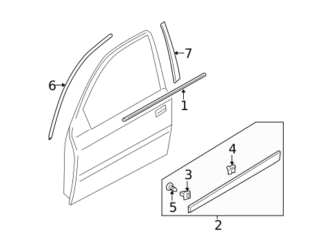 Exterior Trim - Front Door for 2009 Hyundai Accent #0
