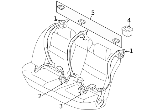 Rear Seat Belts for 2012 Subaru Legacy #0