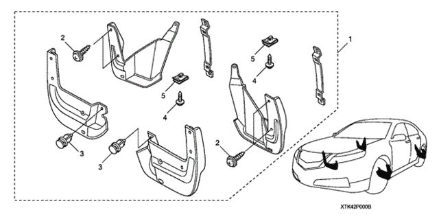 Splash Guards (2) for 2013 Acura TL #0
