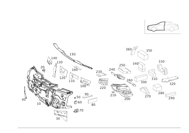 1766823100 - Panelling: Dampening, Firewall for Mercedes-Benz Image image