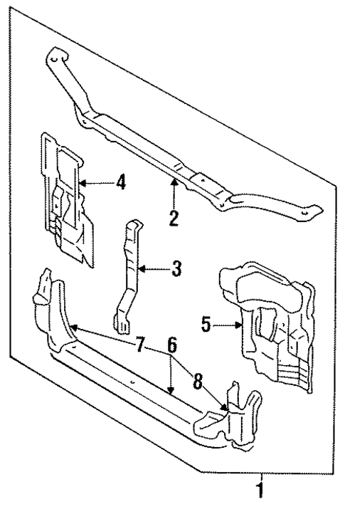 Radiator Support for 1994 Dodge Colt #0