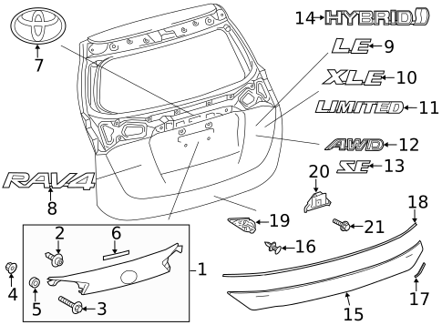 Exterior Trim - Lift Gate for 2014 Toyota RAV4 #0