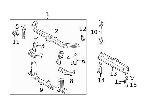 Radiator Support for 2003 Lexus RX300 #0