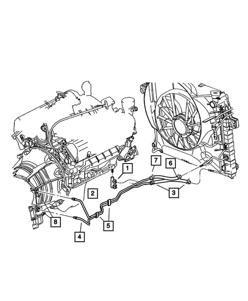 Lines, Transmission Oil Cooler for 2001 Jeep Grand Cherokee #1