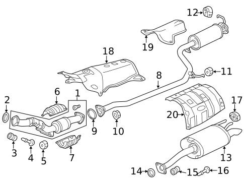 Exhaust Components for 2013 Honda Civic #1