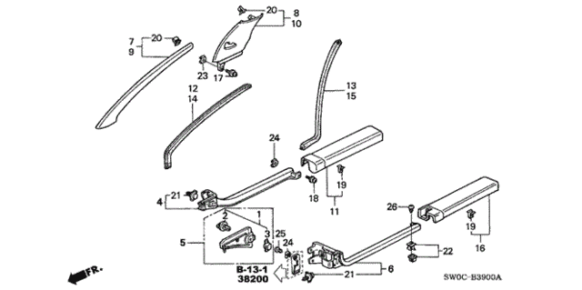 Pillar Garnish - Opening Trim for 2004 Acura NSX #0