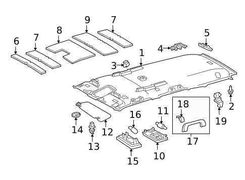Interior Trim - Roof for 2016 Toyota 4Runner #0