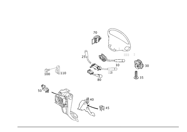85452624 - Electrical Equipment and Instruments: Switch for Mercedes-Benz: 180C, C230, C240, C280, C32 AMG, C320, C350, C55 AMG, CLK320, CLK350, CLK500, CLK55 AMG, CLK550, CLK63 AMG Image image