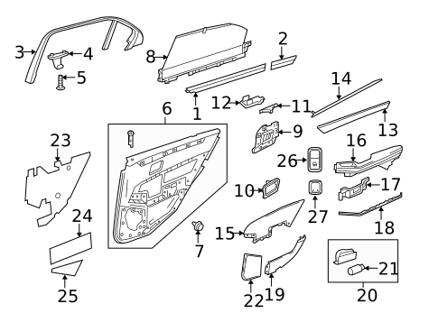 Interior Trim - Rear Door for 2013 Mercedes-Benz E400 #0