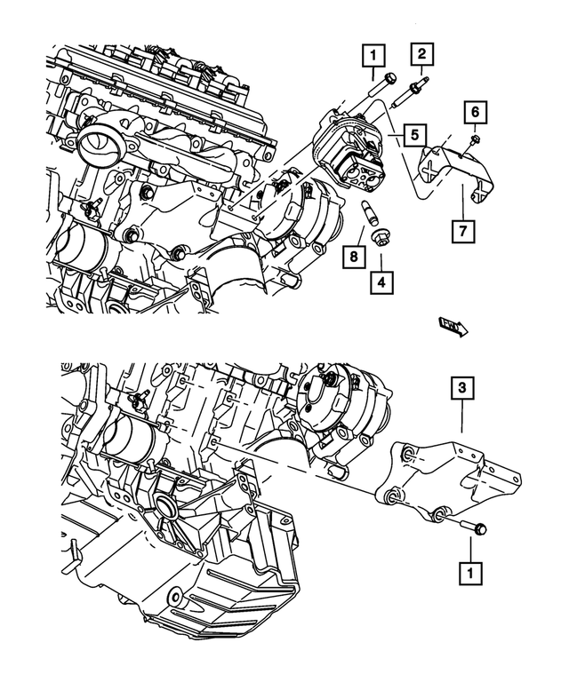 6508119AA - 5.7L Gas; Engine: Double Ended Stud, Mounting for Mopar Image
