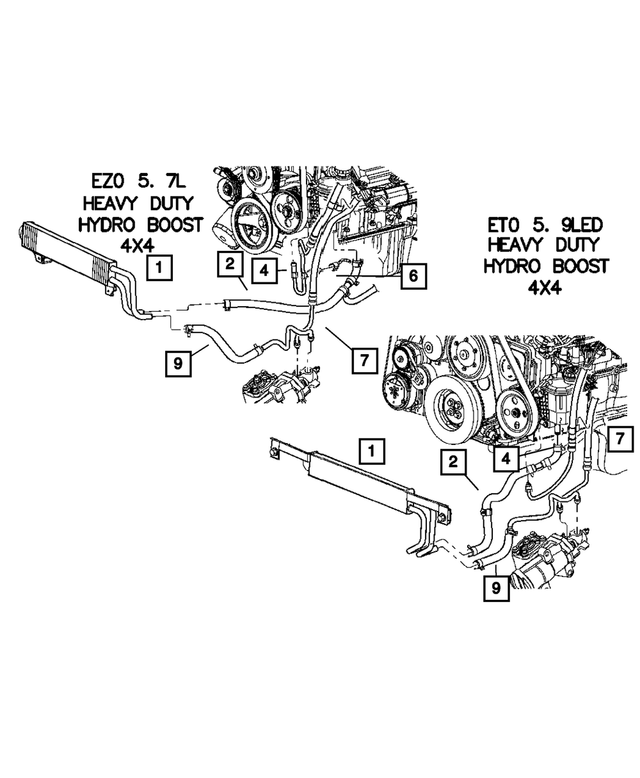 68164575AA - Steering: Power Steering Pressure Hose for Mopar Image