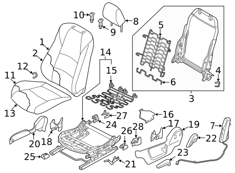Front Seat Components for 2021 Mazda CX-3 #1