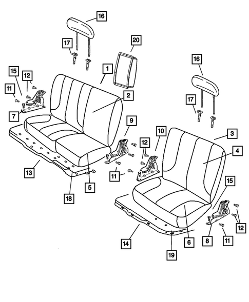 Rear Seats - Second Row for 2011 Ram 3500 #3