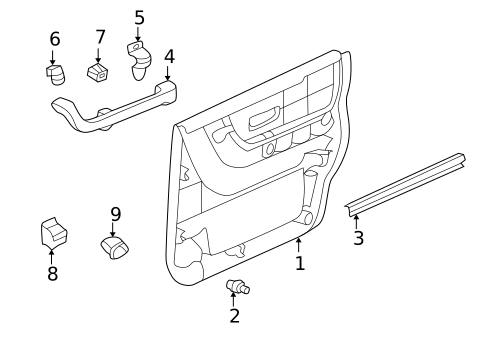 Interior Trim - Rear Door for 1997 Honda CR-V #0