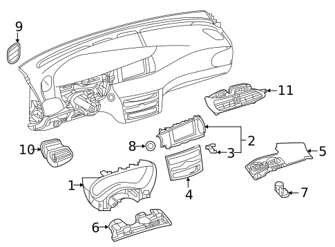 Instrument Panel Components for 2018 INFINITI QX30 #0