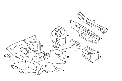 Fire Wall and Connection Parts for 1990 Mercedes-Benz 190E #0