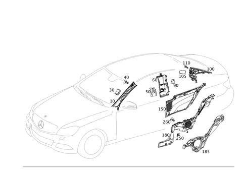 Trim for a, B, C and D-Pillar for 2014 Mercedes-Benz C350 #0