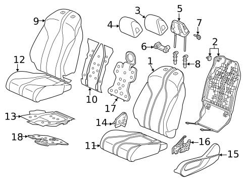 Driver Seat Components for 2025 Acura TLX #0