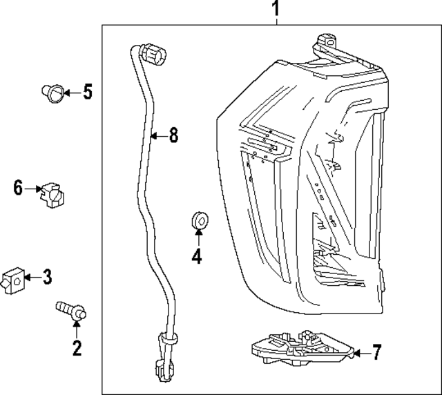 85777736 - : Tail Lamp for GMC: Yukon, Yukon XL Image