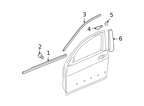 Exterior Trim - Front Door for 2004 Acura TL #0