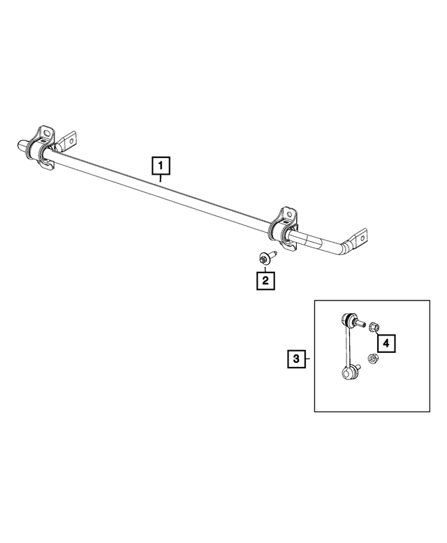68348719AB - Rear Suspension: Rear Suspension Stabilizer Bar for Mopar Image