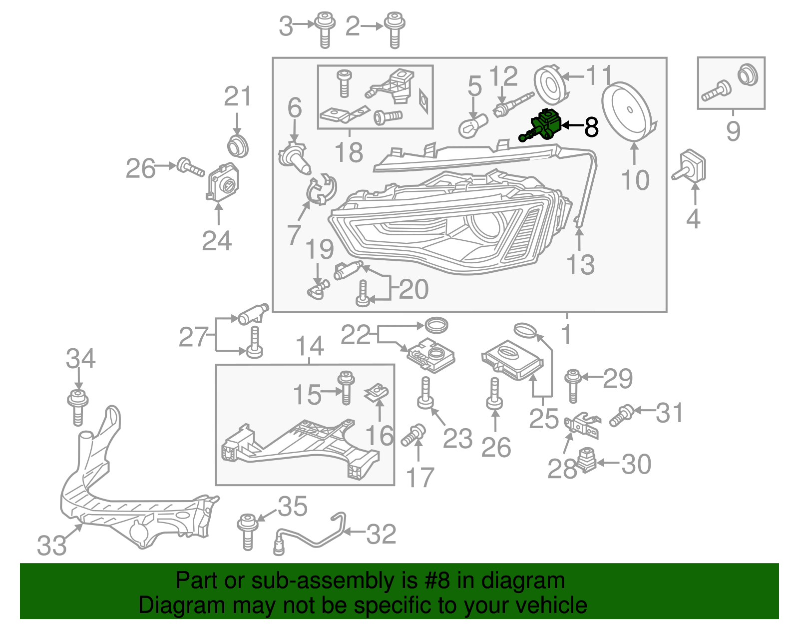 2006-2017 Audi Adjust Motor 8P0-941-293 | Audi USA Parts