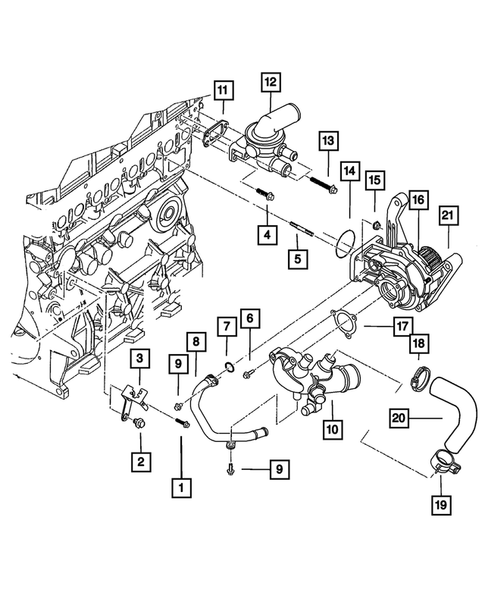 Water Pump and Related Parts for 2005 Jeep Liberty #0