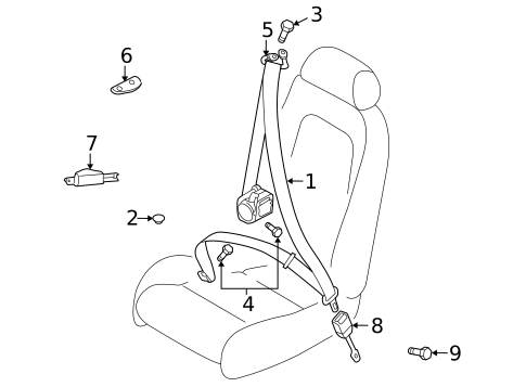 Front Seat Belts for 2008 Audi R8 #0