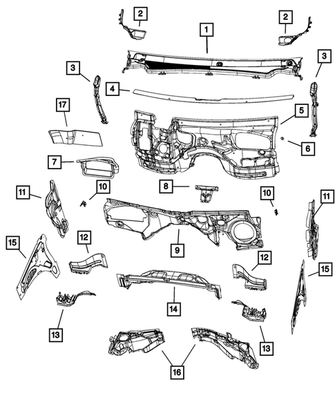 Cowl and Dash Panel for 2020 Jeep Grand Cherokee #0