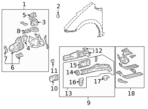 Structural Components & Rails for 2005 Toyota Prius #0
