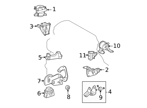 Engine & Trans Mounting for 2012 Toyota RAV4 #0