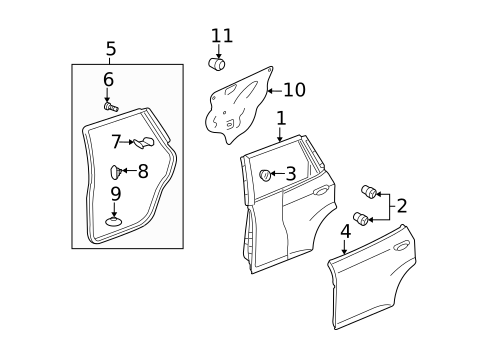 Door & Components for 2011 Honda Fit #1