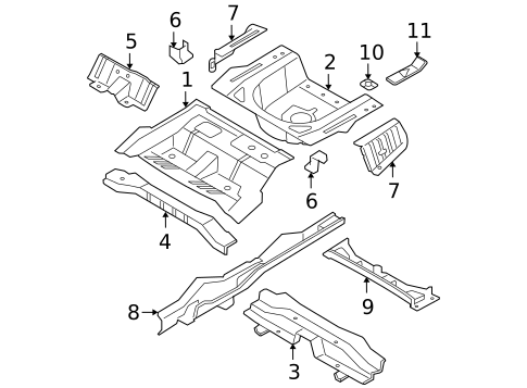 Rear Floor & Rails for 2006 Hyundai Sonata #0