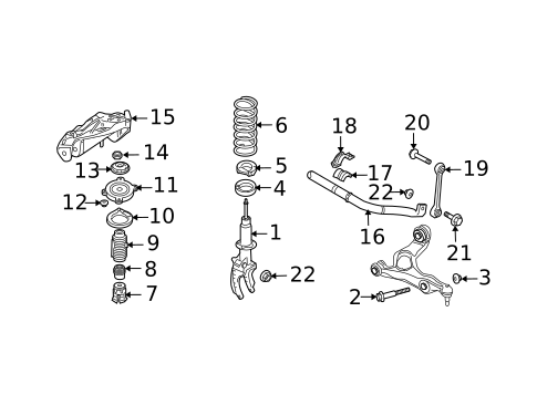 Shocks & Components for 2007 Volkswagen Touareg #0