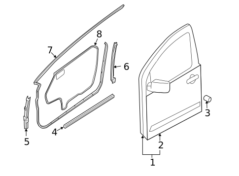 Door & Components for 2014 Nissan Xterra #1
