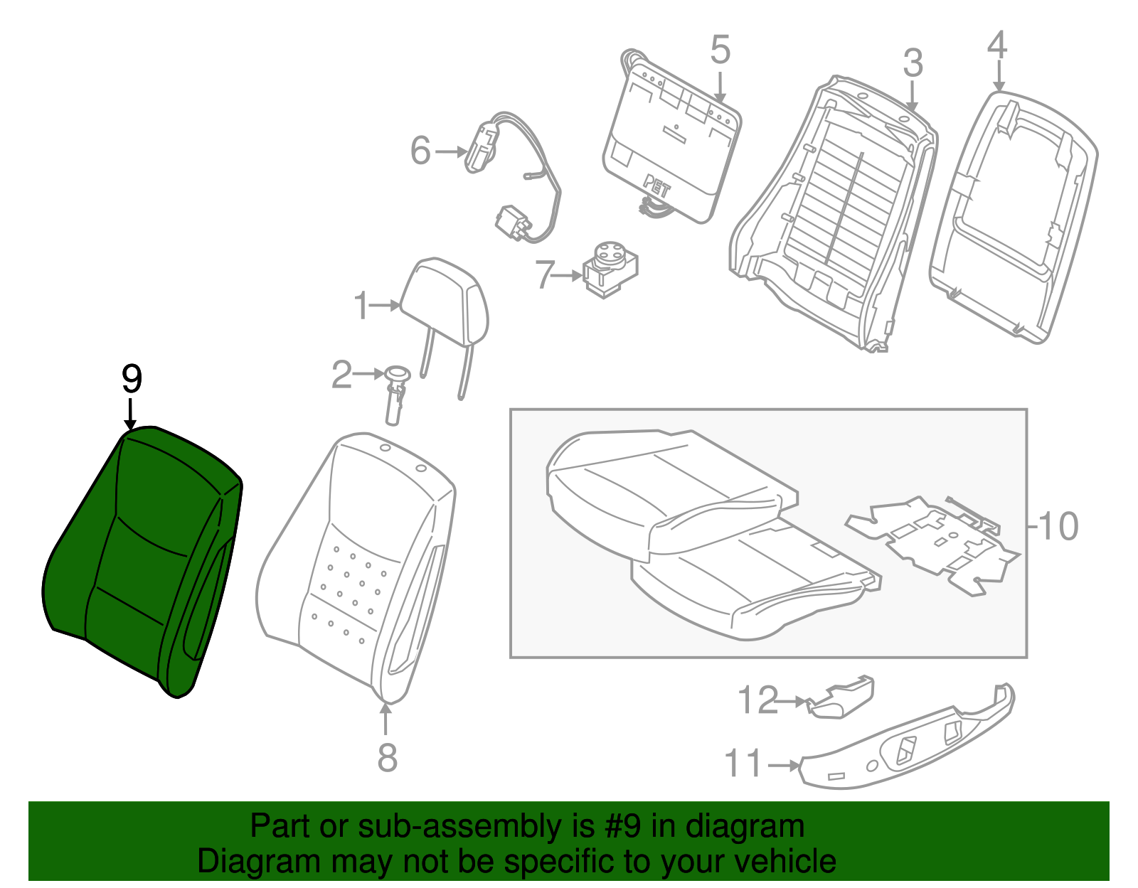 Seat Back Cover (52-10-7-247-254)