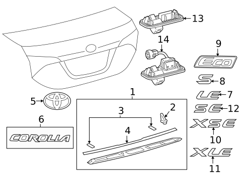 Exterior Trim - Trunk for 2015 Toyota Corolla #0