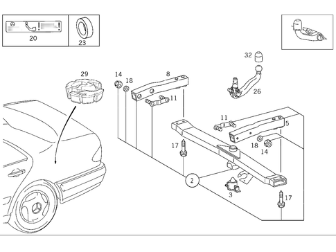 Trailer Coupling for 1999 Mercedes-Benz E430 #0