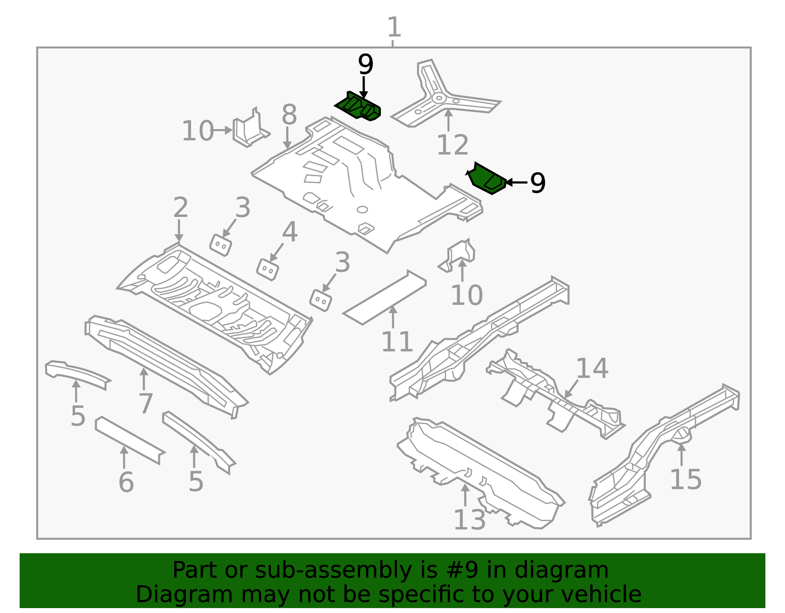 2012-2017 Kia Rio | Rear Floor Pan Rear Bracket | 65654-1W000 | Kia ...
