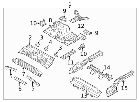 Rear Floor & Rails for 2015 Kia Rio #1