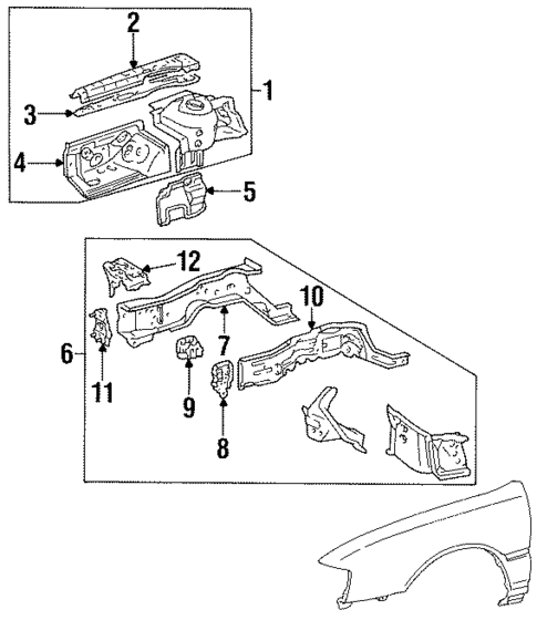 Structural Components & Rails for 1995 Toyota Avalon #0
