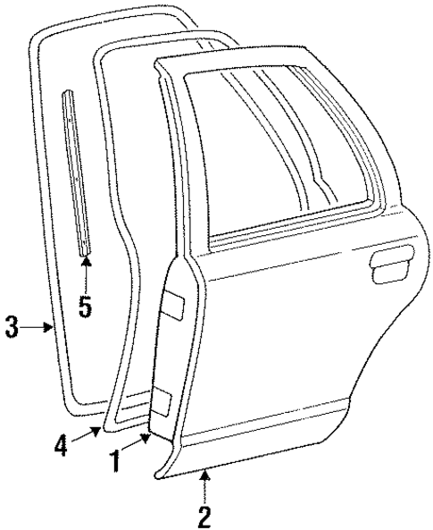 Door & Components for 1995 Ford Crown Victoria #1