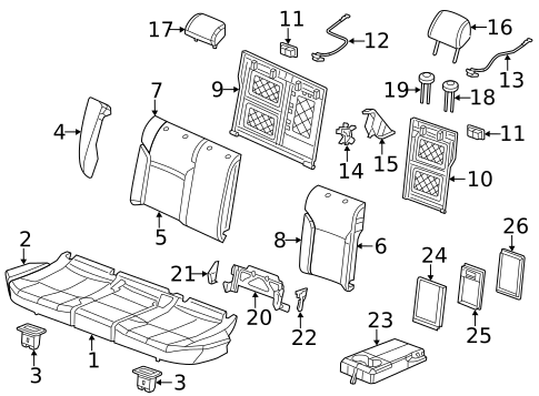 Rear Seat Components for 2012 Volkswagen Jetta #0